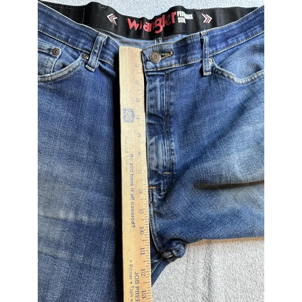 Wrangler Performance Series Straight Jeans Mens 34x30 (36x28) Blue Denim Stretch